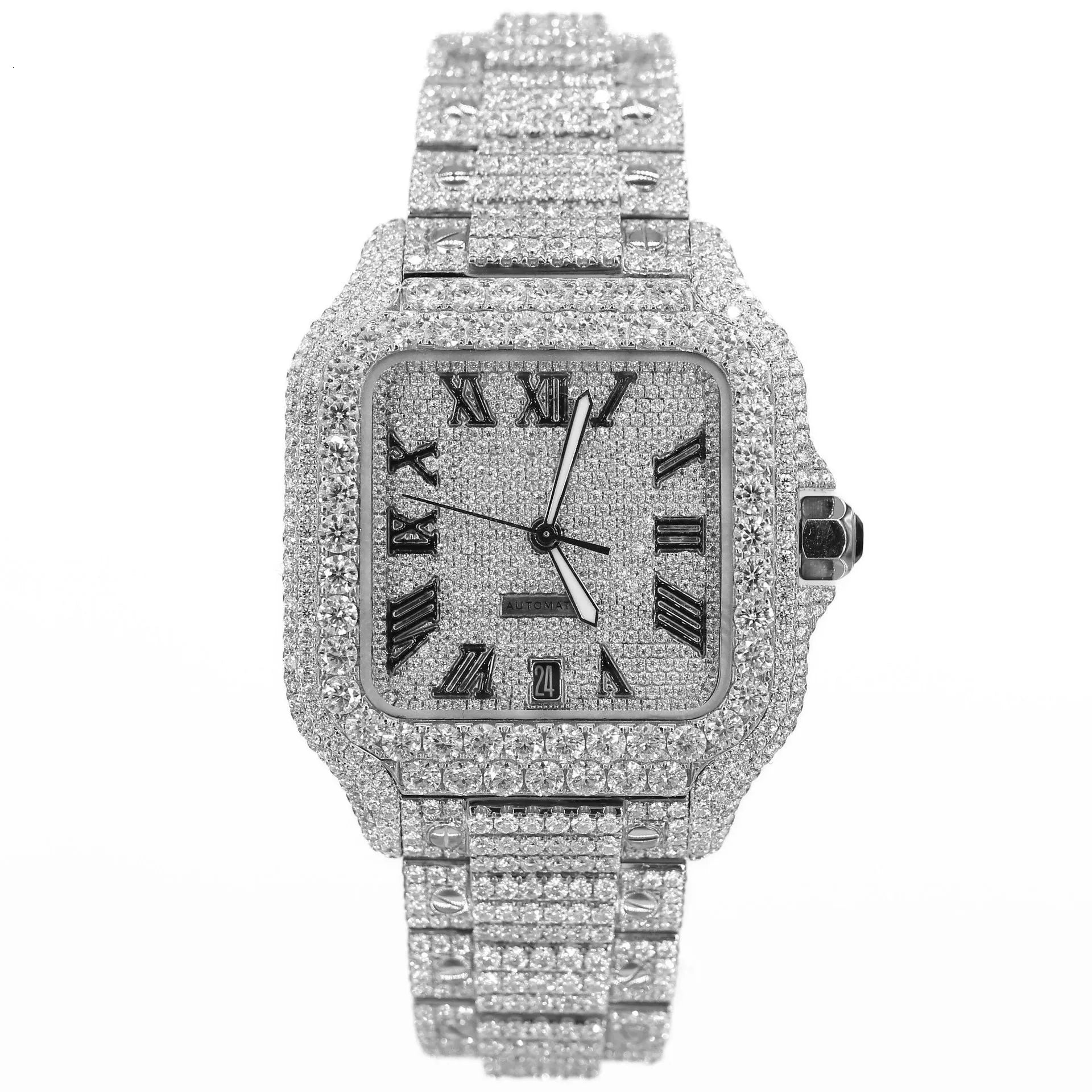 Moissanite blinged out watch